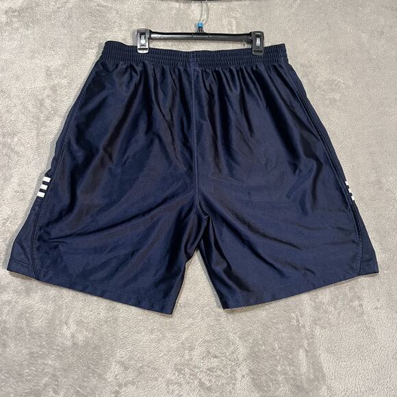 Adidas Dazzle Shorts Mens 2XL Blue Silk Three Stripes Athletic Gym Basketball - Picture 7 of 11